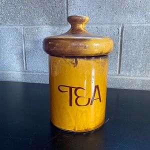 Vintage Mustard Yellow Tea Canister